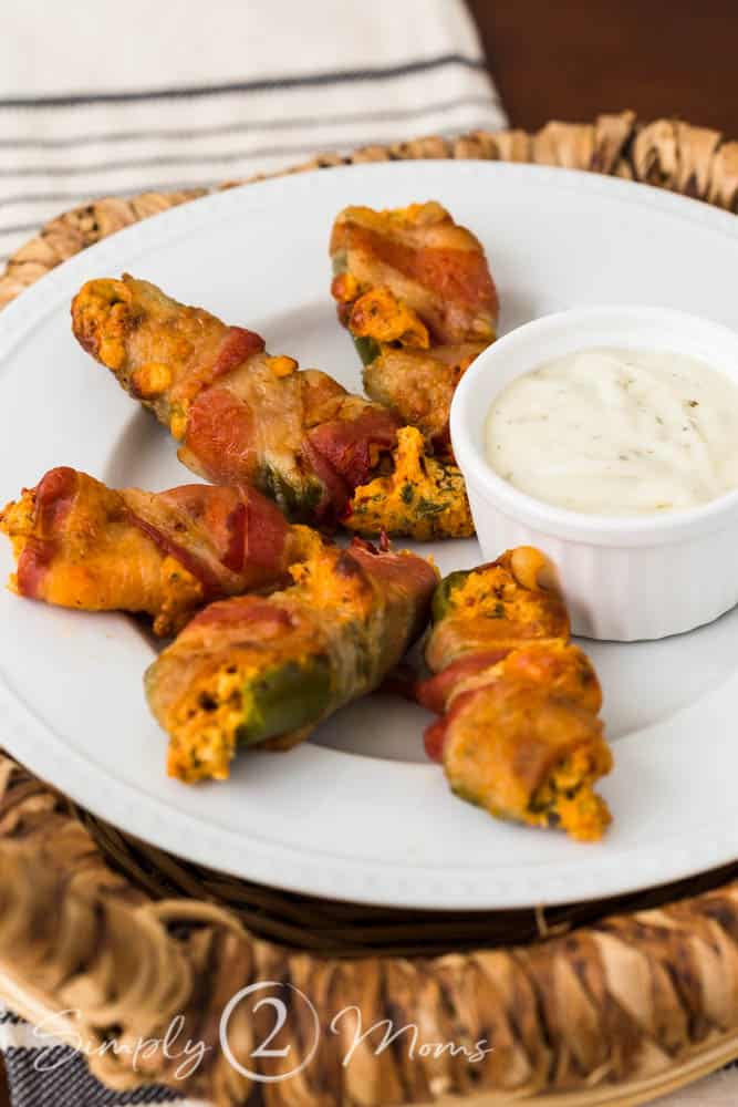 Bacon-Wrapped BLT Jalapeno Poppers - Simply2Moms