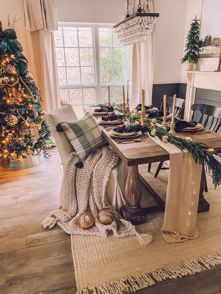 Red and Gold Holiday Tablescape