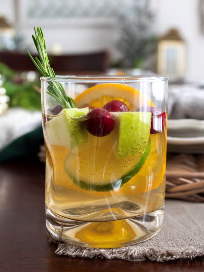 The Best Sparkling Winter White Sangria - Midwest Life and Style Blog