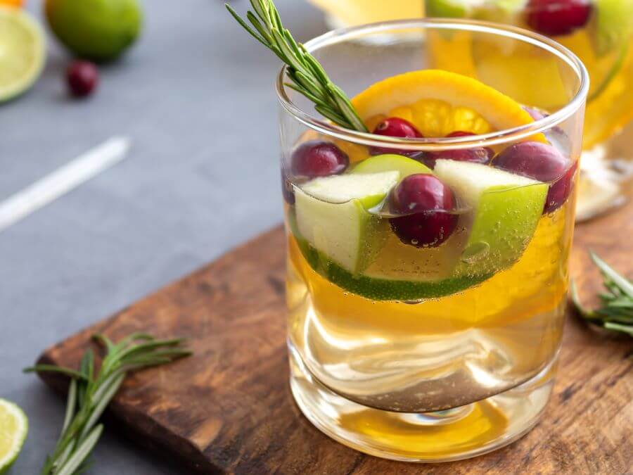 The Best Sparkling Winter White Sangria - Midwest Life and Style Blog