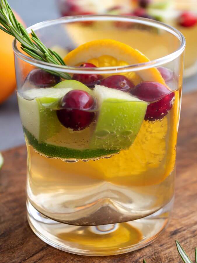 The Best Sparkling Winter White Sangria - Midwest Life and Style Blog