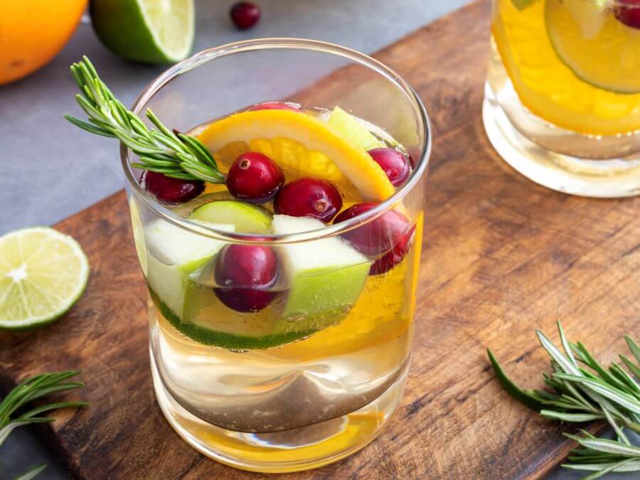 The Best Sparkling Winter White Sangria - Midwest Life and Style Blog