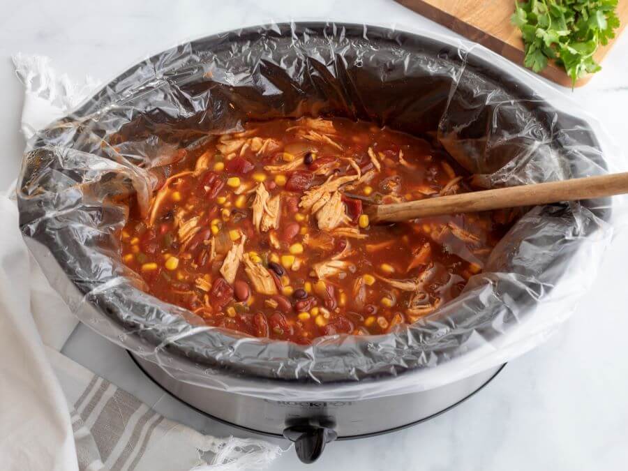 Finished Enchilada Soup in the Slow Cooker - Midwest Life and Style Blog