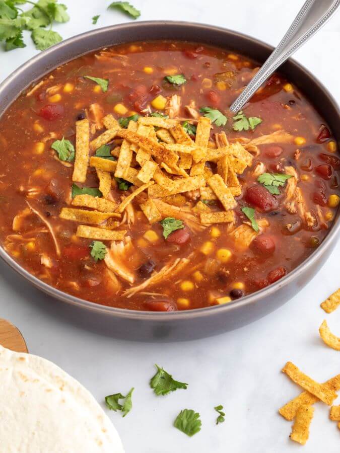 Hearty Crockpot Chicken Enchilada Soup - Midwest Life and Style Blog