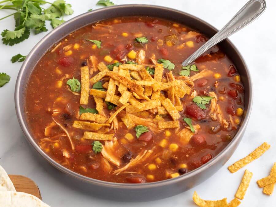 Hearty Crockpot Chicken Enchilada Soup - Midwest Life and Style Blog