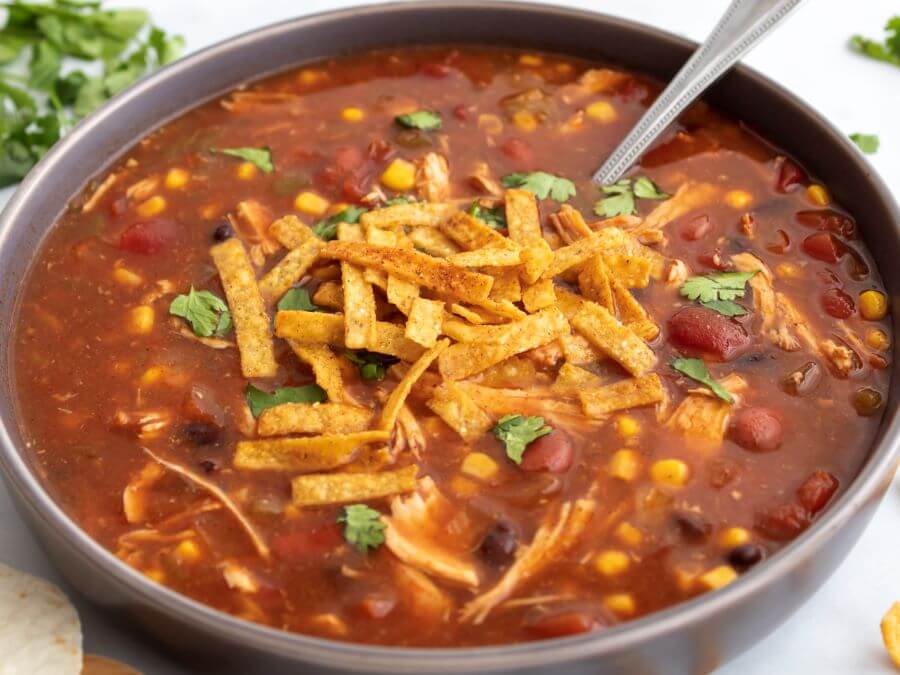 Hearty Crockpot Chicken Enchilada Soup - Midwest Life and Style Blog