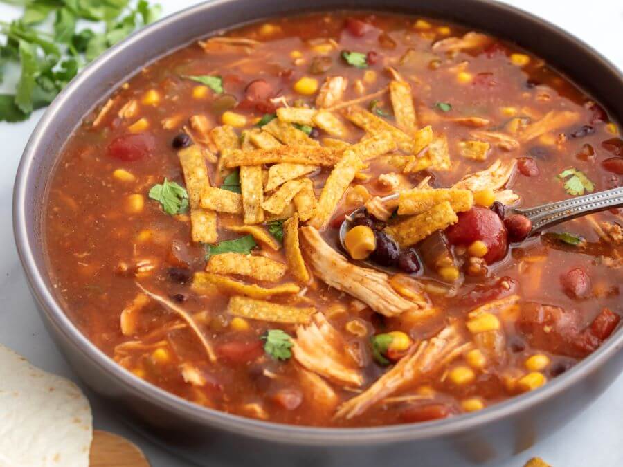 Hearty Crockpot Chicken Enchilada Soup - Midwest Life and Style Blog