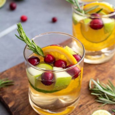 The Best Sparkling Winter White Sangria