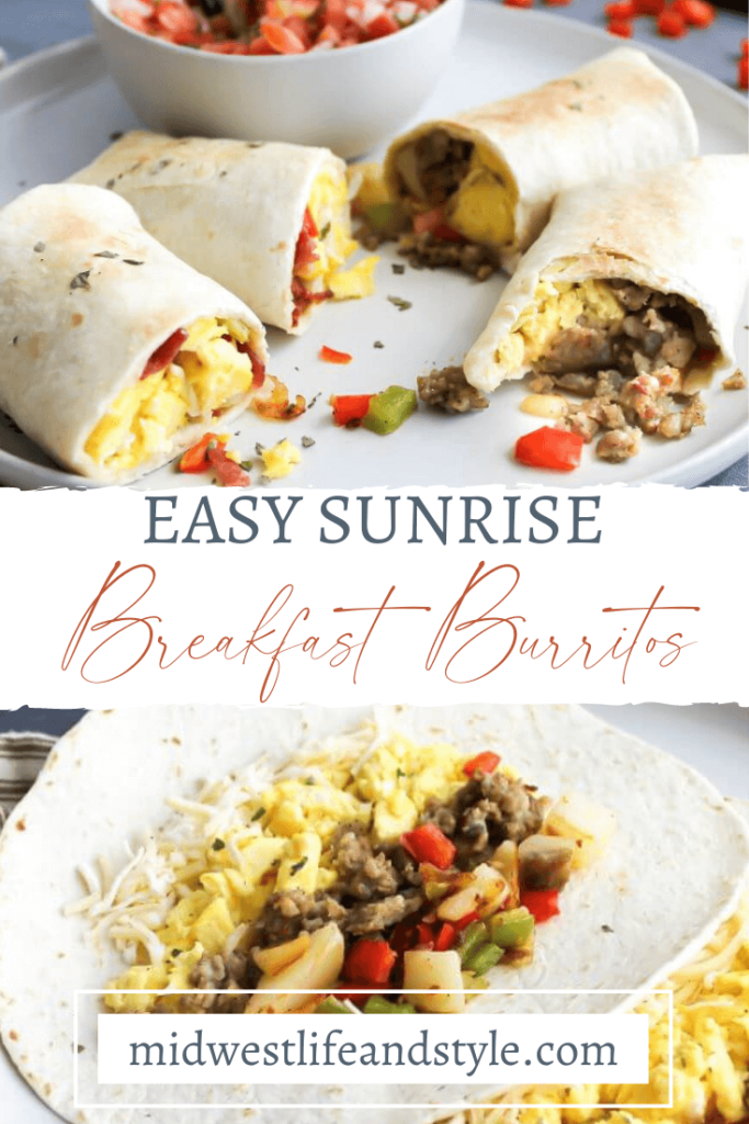 Easy Sunrise Breakfast Burritos - Midwest Life and Style Blog