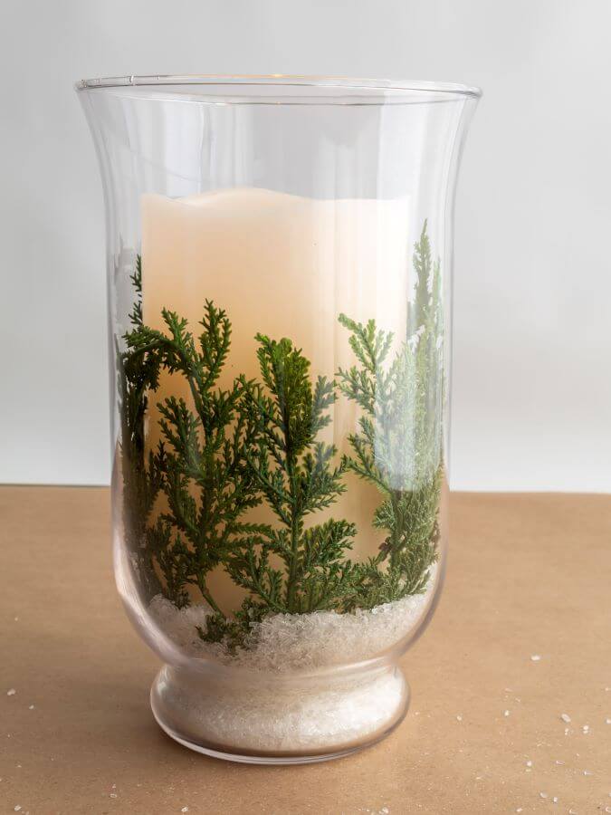 Winter Hurricane Candle Holder With Epsom Salt - Midwest Life and Style Blog