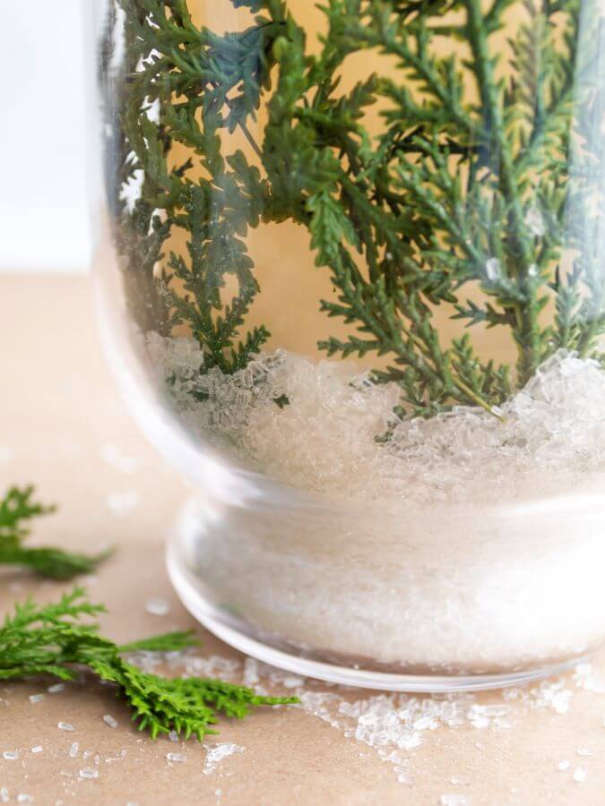 Winter Hurricane Candle Holder With Epsom Salt - Midwest Life and Style Blog