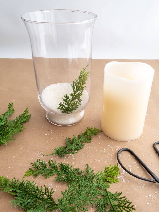 Winter Hurricane Candle Holder With Epsom Salt - Midwest Life and Style Blog