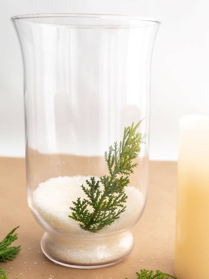 Winter Hurricane Candle Holder With Epsom Salt - Midwest Life and Style Blog