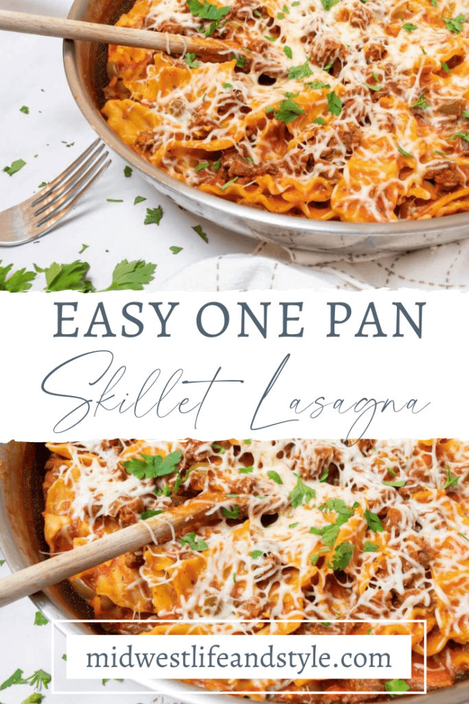 Simple One Pan Skillet Lasagna - Midwest Life and Style Blog