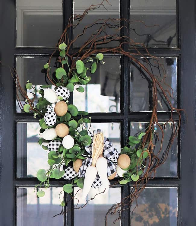 DIY Buffalo Check Easter Wreath from Thistelwood Farms - Midwest Life and Style Blog