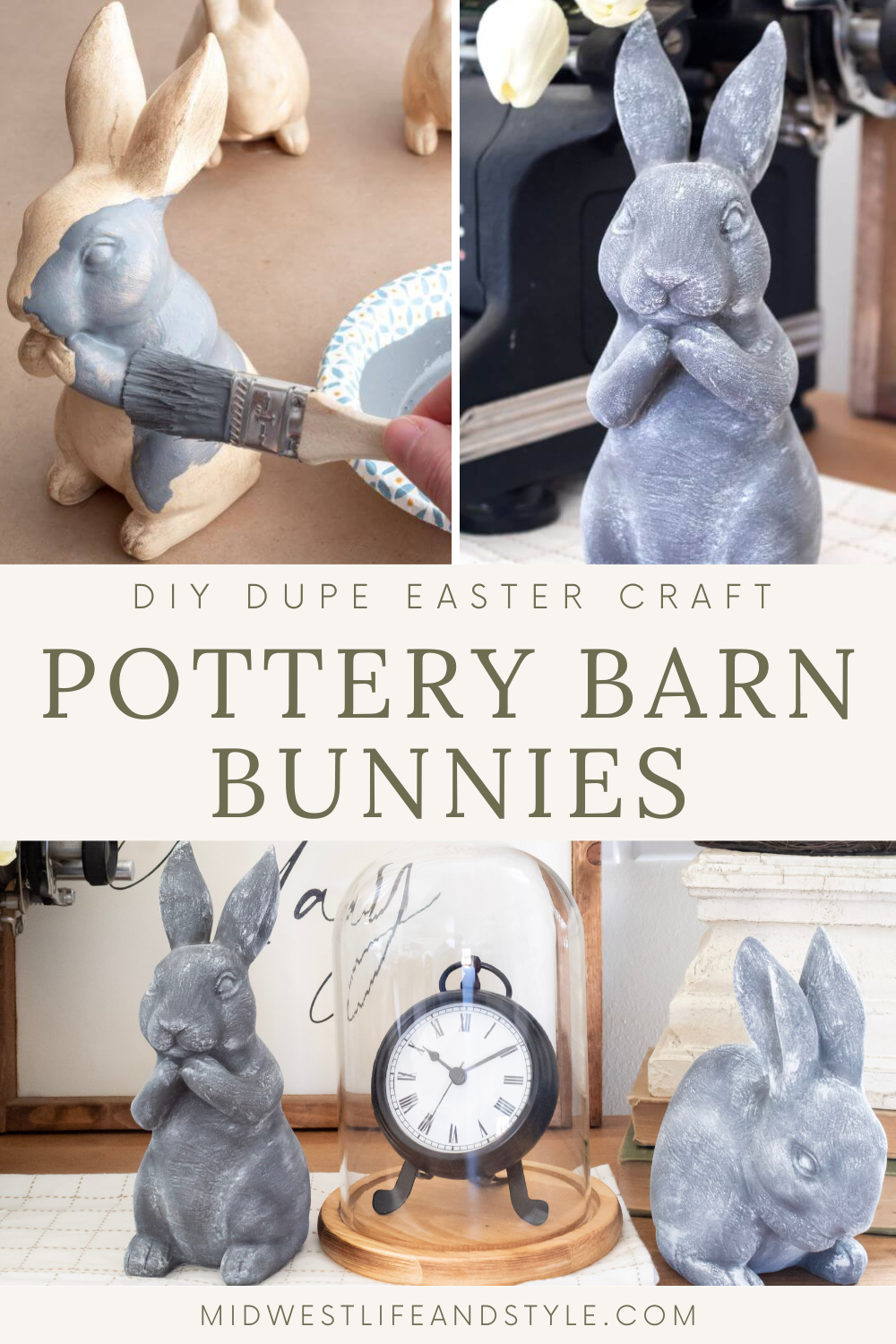 DIY Dupe Easter Craft Pottery Barn Bunnies