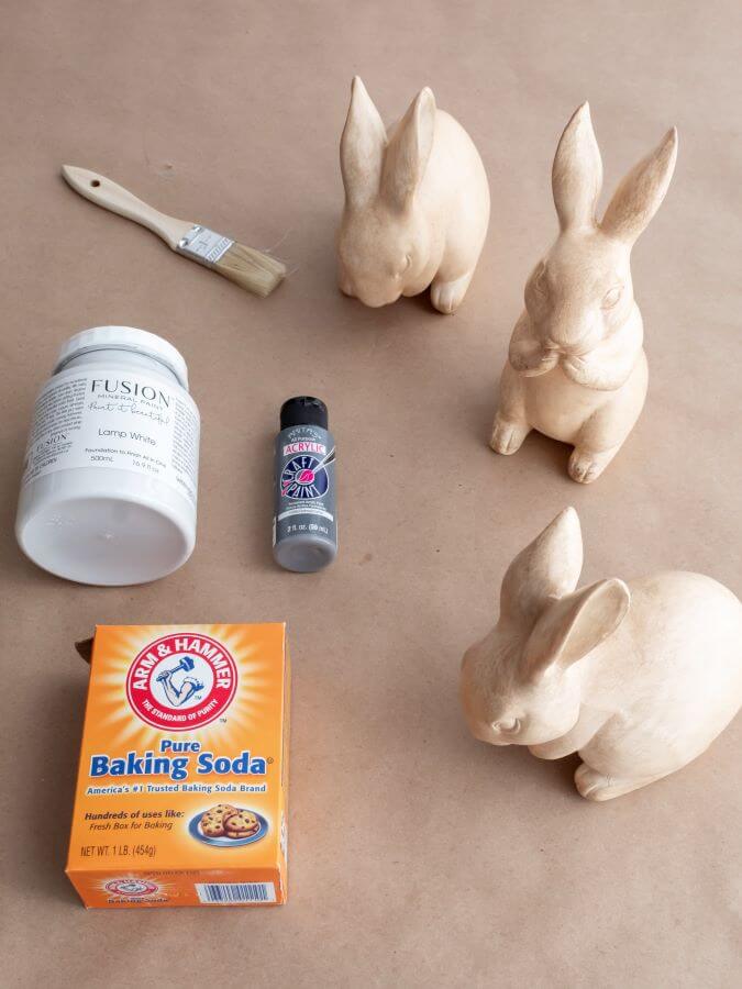 Supplies to Make Distressed Easter Bunny Craft - Midwest Life and Style Blog