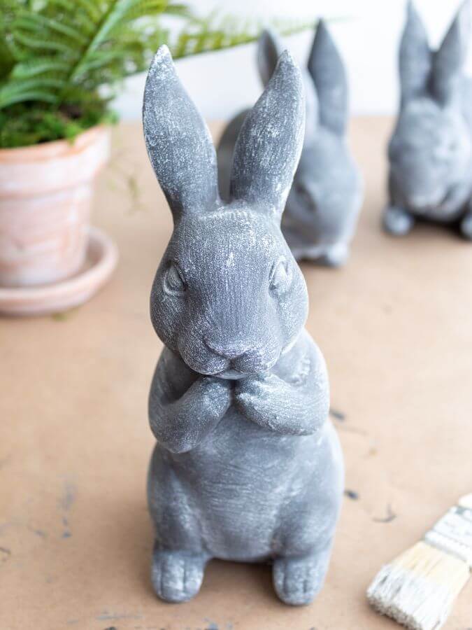 DIY Pottery Barn bunny statue dupe