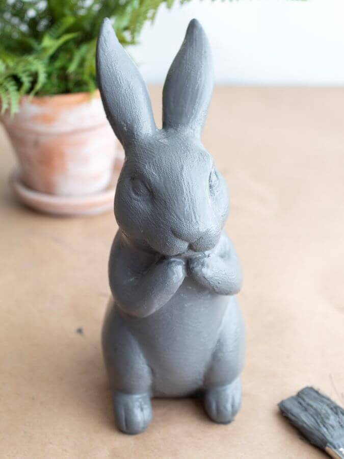 DIY Pottery Barn Easter Bunny Statue Dupe - Midwest Life and Style Blog