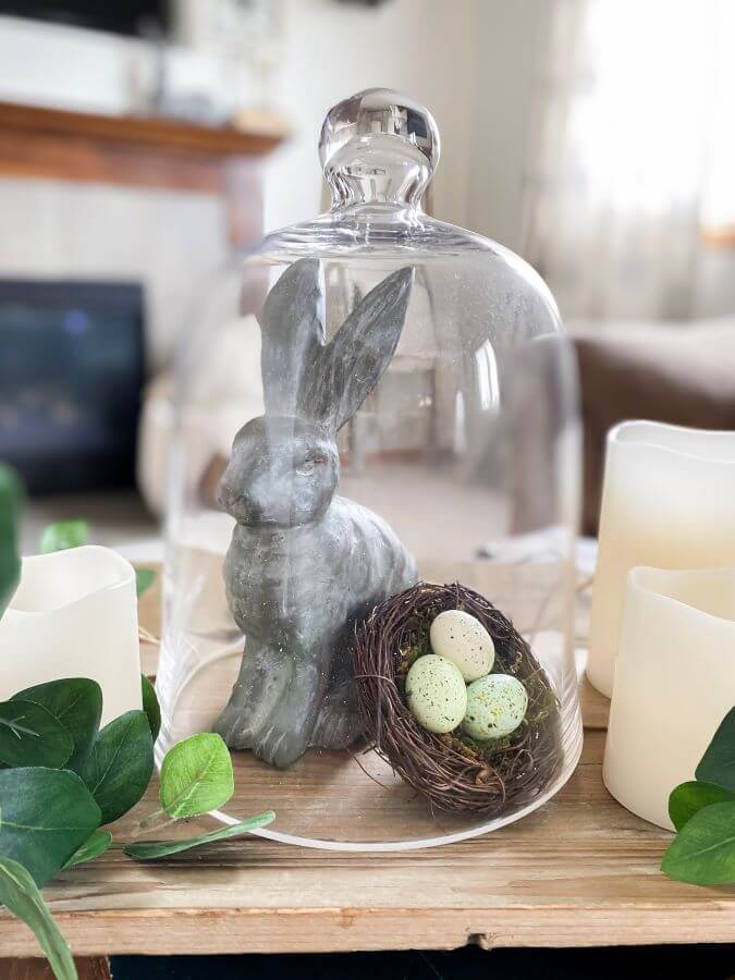 Glass Cloche Styled for Easter - Midwest Life and Style Blgo