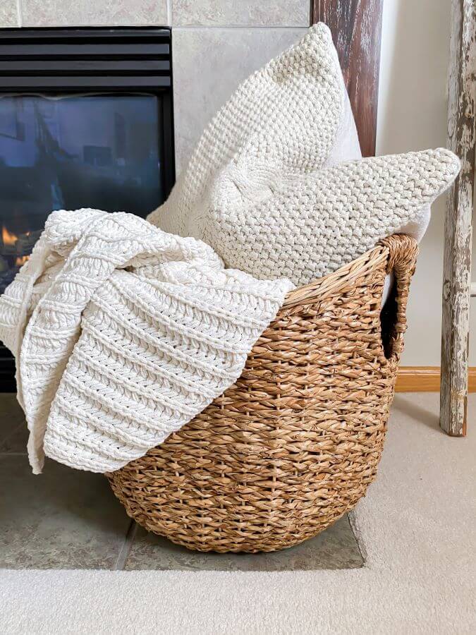 Woven Basket by Fireplace - Midwest Life and Style Blog