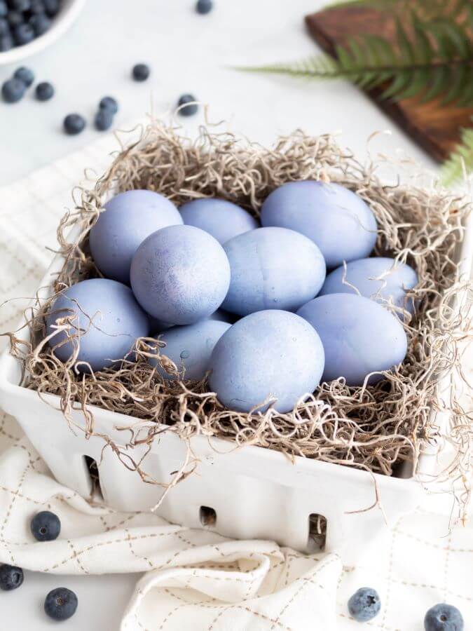 Natural Blueberry Dyed Easter Eggs - Midwest Life and Style Blog