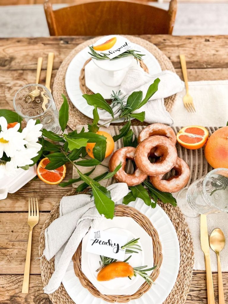 6 Simple Ways To Celebrate Mom on Mother's Day: Citrus Tablescape from Robyn's French Next - Midwest Life and Style Blog