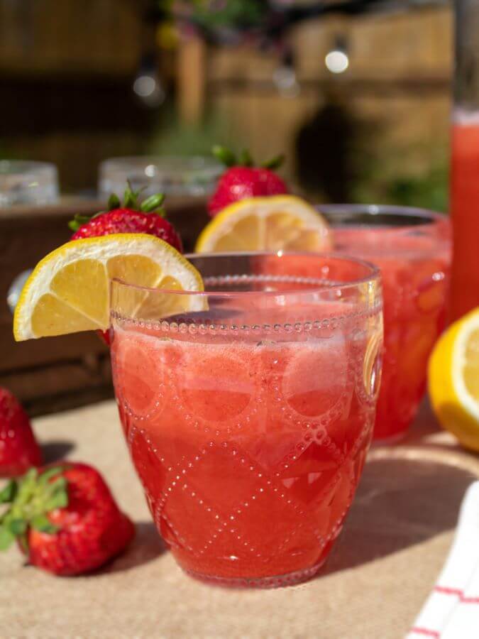 Simple Summer Spiked Strawberry Lemonade 