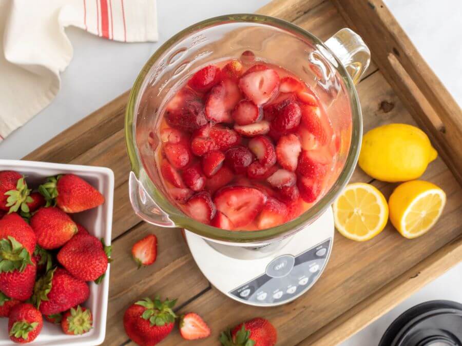 Ingredients to Make Simple Summer Spiked Strawberry Lemonade 