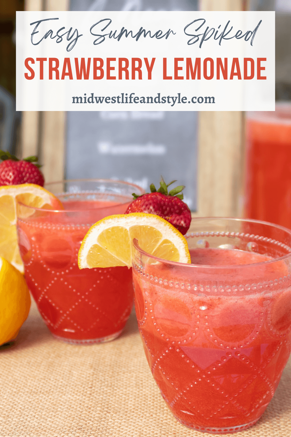 Simple Summer Spiked Strawberry Lemonade - Midwest Life and Style Blog