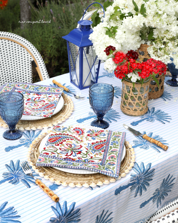 Red, White, and Blue Summer Tablescape from Ciao Newport Beach - Week in Rewind with Midwest Life and Style