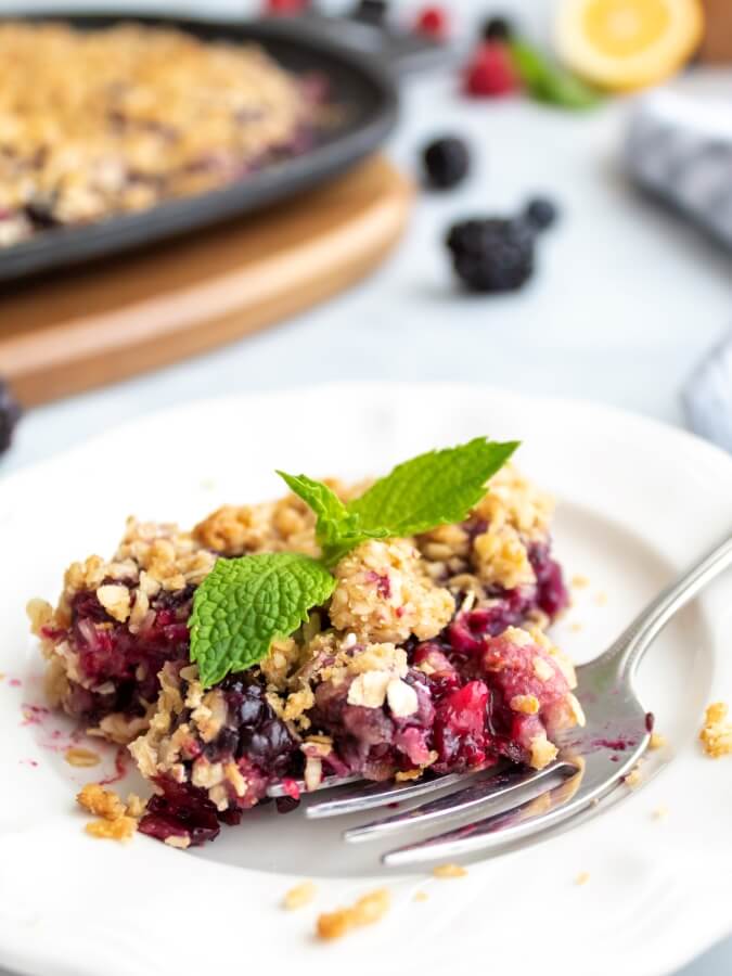 Easy Cast Iron Triple Berry Crisp - Midwest Life and Style Blog