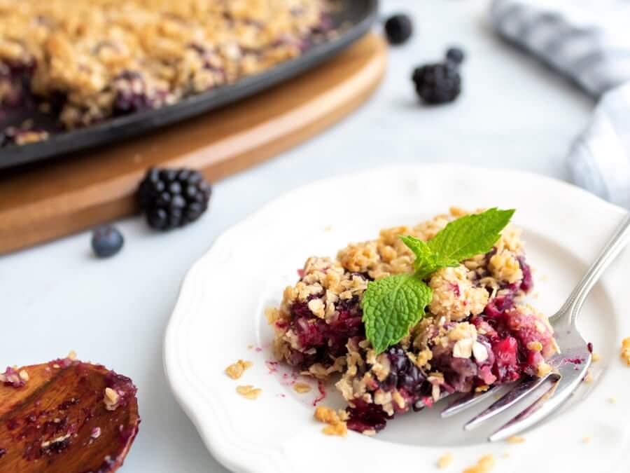 Easy Cast Iron Triple Berry Crisp - Midwest Life and Style Blog