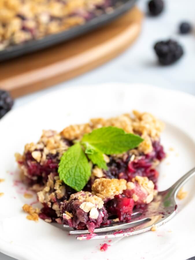 Easy Cast Iron Triple Berry Crisp - Midwest Life and Style Blog