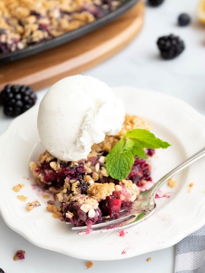 Cast Iron Triple Berry Crisp - Midwest Life and Style Blog