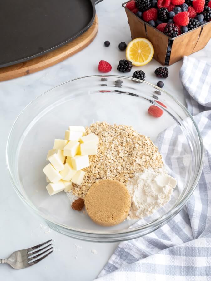 Making Topping for Triple Berry Crisp - Midwest Life and Style Blog