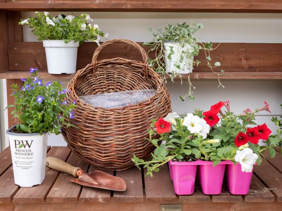 Hanging Door Basket Supplies with Flowers - Midwest Life and Style Blog