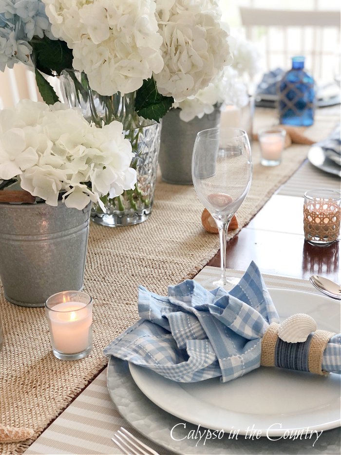 Blue and White Coastsal Summer Tablescape from Calypso In The Country - Week in Rewind with Midwest Life and Style