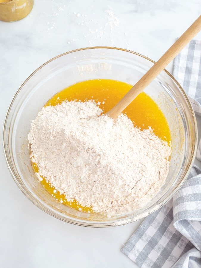 Stiring Together Wet and Dry Ingredients for Quick Bread - Midwest Life and Style Blog