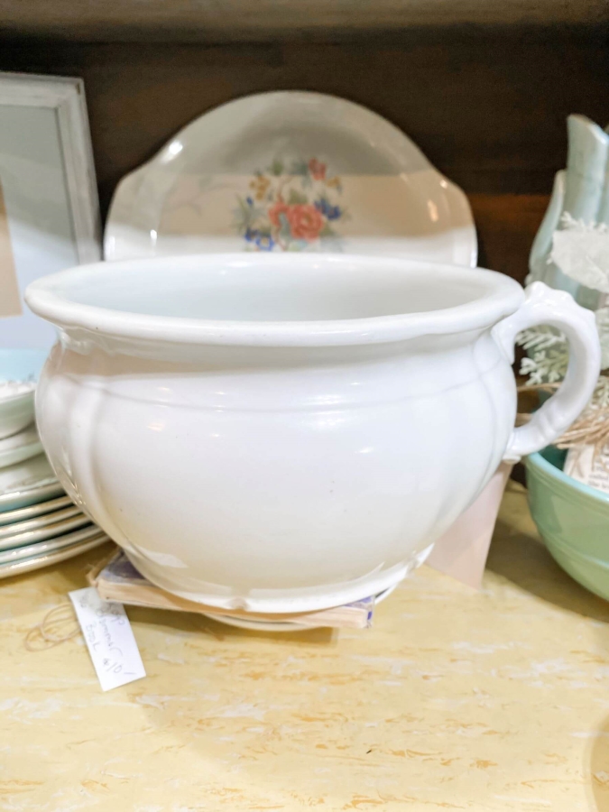 Vintage Stoneware Chamber Pot at an Antique Shop - Midwest Life and Style Blog