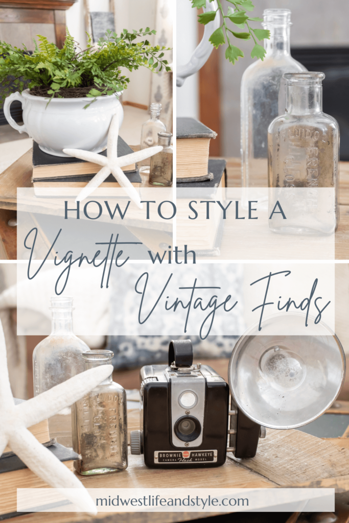 How To Create A Cottage Style Vignette With Vintage Finds - Midwest Life and Style Blog