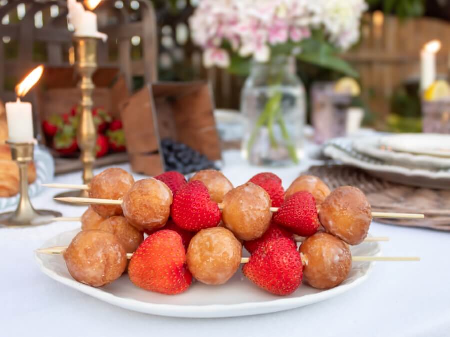 Strawberry and Donut Hole Kabobs for Breakfast Picnic - Midwest Life and Style Blog