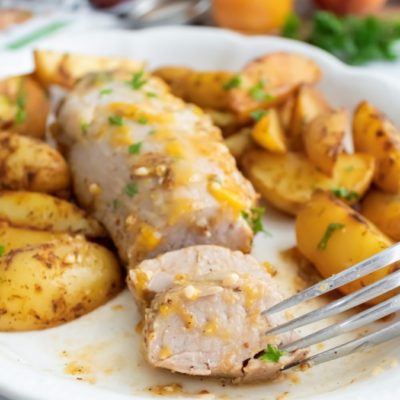 Peach-Glazed Pork Tenderloin And Potatoes