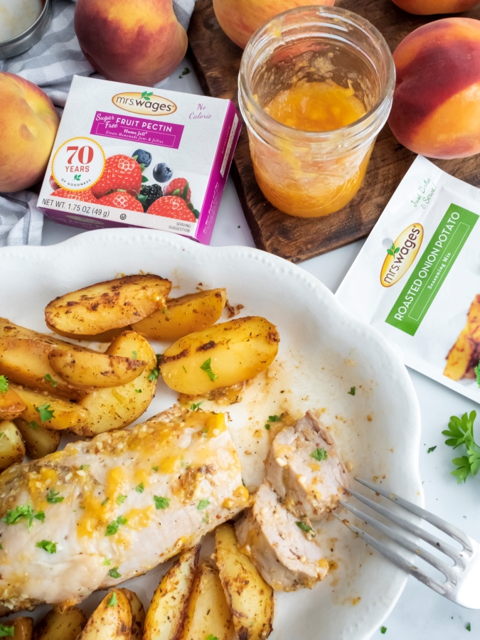 Peach-Glazed Pork Tenderloin And Potatoes - Midwest Life and Style Blog