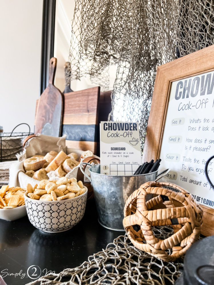 Chowder Cook-Off Tablescape from Simply 2 Moms