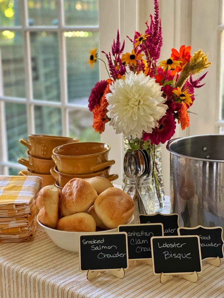 Chowderfest Tablescape from Bricks 'n Blooms