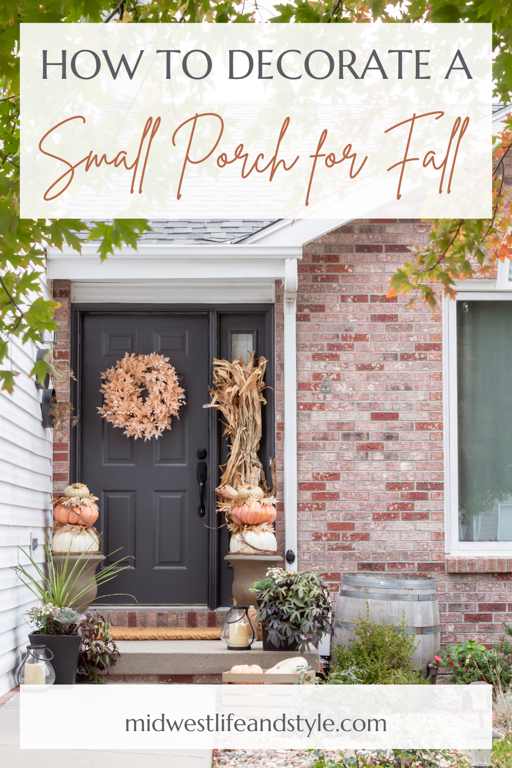 How To Decorate A Small Front Porch For Fall - Midwest Life and Style Blog