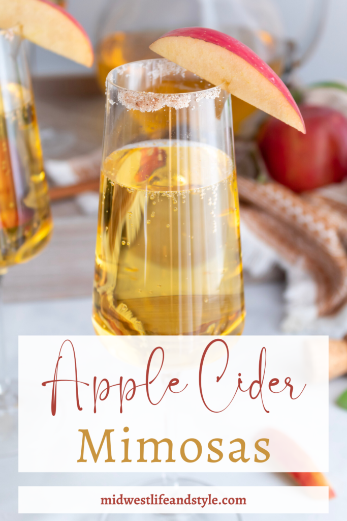 Simple Two-Ingredient Apple Cider Mimosas - Midwest Life and Style Blog