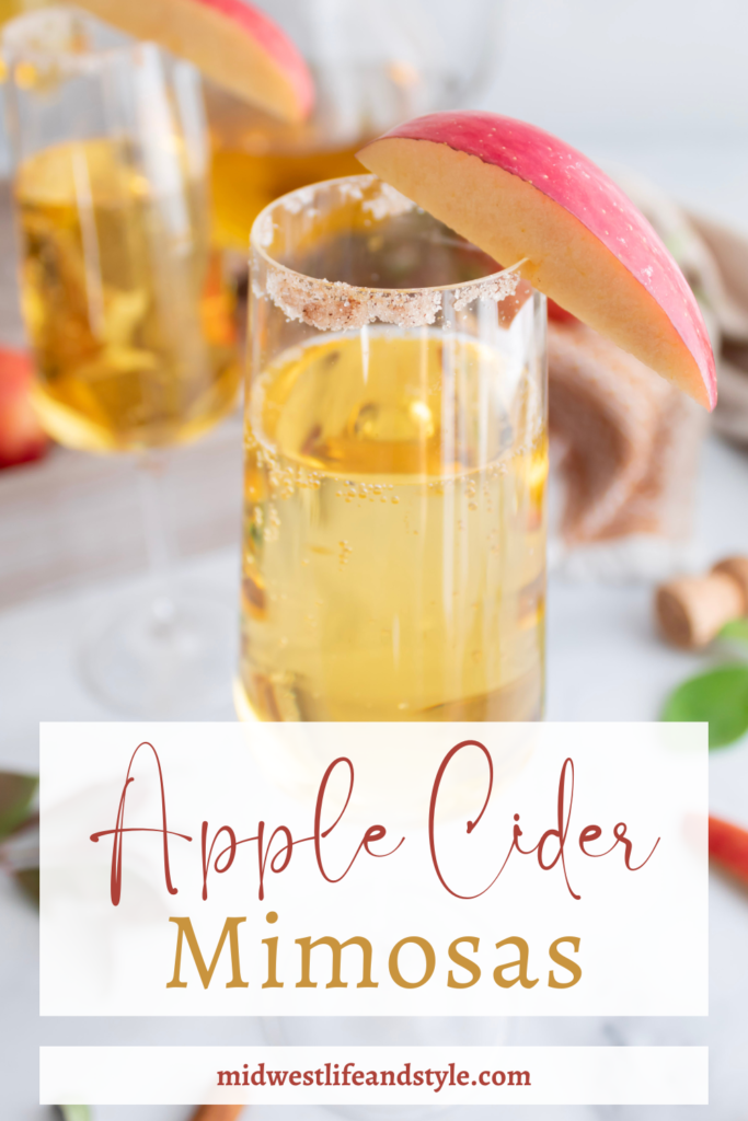 Simple Two-Ingredient Apple Cider Mimosas - Midwest Life and Style Blog