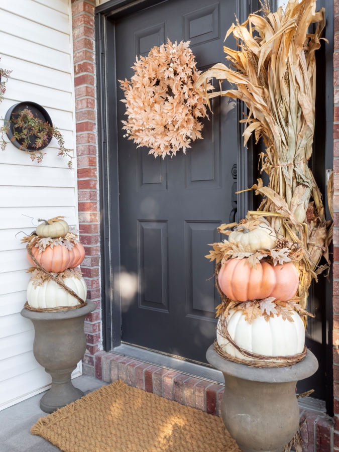 How To Decorate A Small Front Porch For Fall - Midwest Life and Style Blog